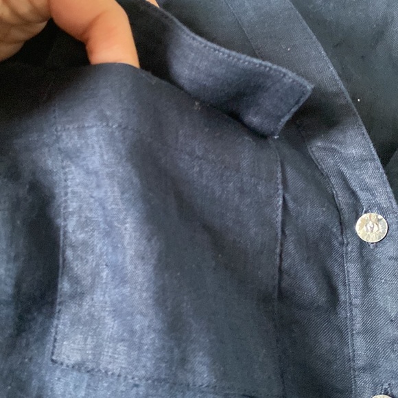 INC Blue Blouse with Crystal Buttons Medium - Picture 8 of 11